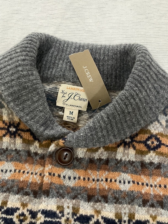 J. Crew Other - J. Crew Men’s Grey Fair Isle Lambswool Sweater